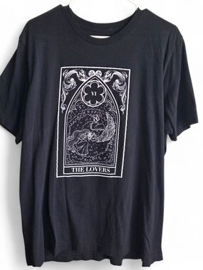 Black 'The Lovers' Tarot Graphic Short-Sleeve Tee